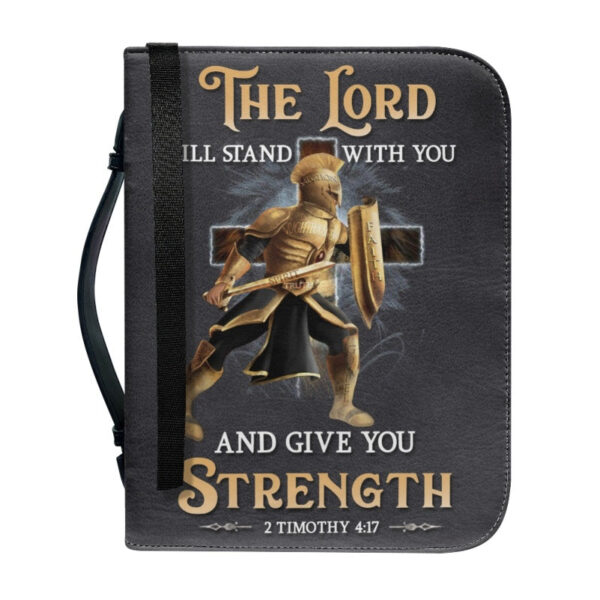 Christianartbag Bible Cover, The Lord Will Stand With You Bible Cover, Personalized Bible Cover, Warrior Lion Cross Bible Cover, Christian Gifts, CAB03251023. - Christian Art Bag