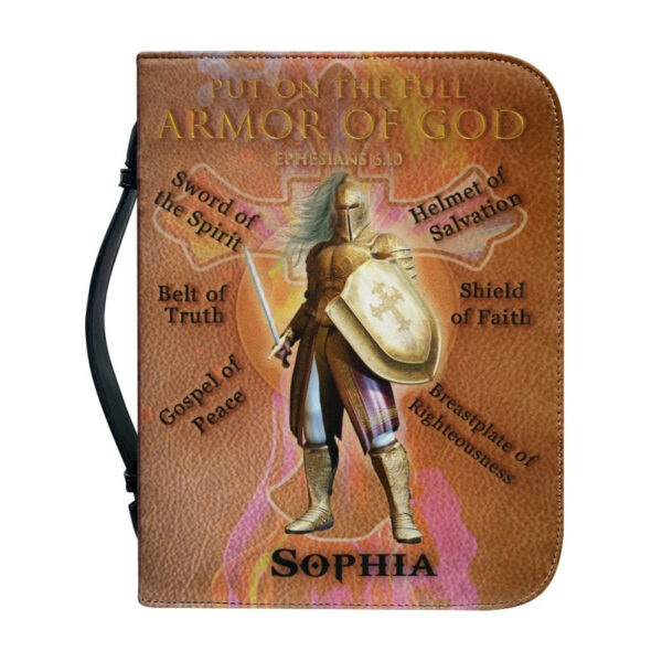 Christianartbag Bible Cover, Put On The Full Armor Of GOD Bible Cover, Personalized Bible Cover, Warrior Woman Bible Cover, Christian Gifts, CAB02251023. - Christian Art Bag