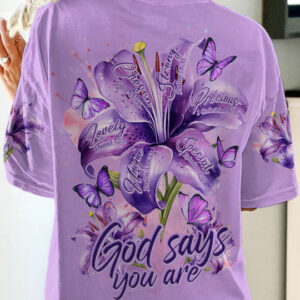 Christianartbag 3D T-Shirt For Women, God Says You Are Women's All Over Print Shirt, Christian Shirt, Faithful Fashion, 3D Printed Shirts for Christian Women, CABWTS05060923. - Christian Art Bag