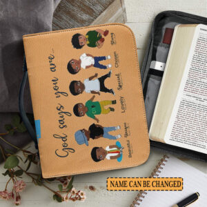 Christianartbag Bible Cover for Children, GOD Says You Are Bible Cover for Children, African Boys Bible Cover, Personalized Bible Cover, Bible Cover For Kids, Christian Gifts for Kids, CABCK03191023 - Christian Art Bag