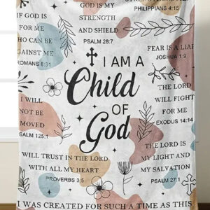 Christianartbag Blanket, I Am God's Child Blanket, Religious Gift, Christian Blanket, Bible Verse Blanket, Personalized Blanket, Christmas Gift, CAB01240923. - Christian Art Bag