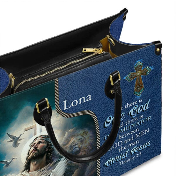 Christianartbag Handbags, For There Is One God 1 Timothy 2:5 Leather Handbag Blue, Personalized Bags, Gifts for Women, Christmas Gift, CABLTB03290923. - Christian Art Bag