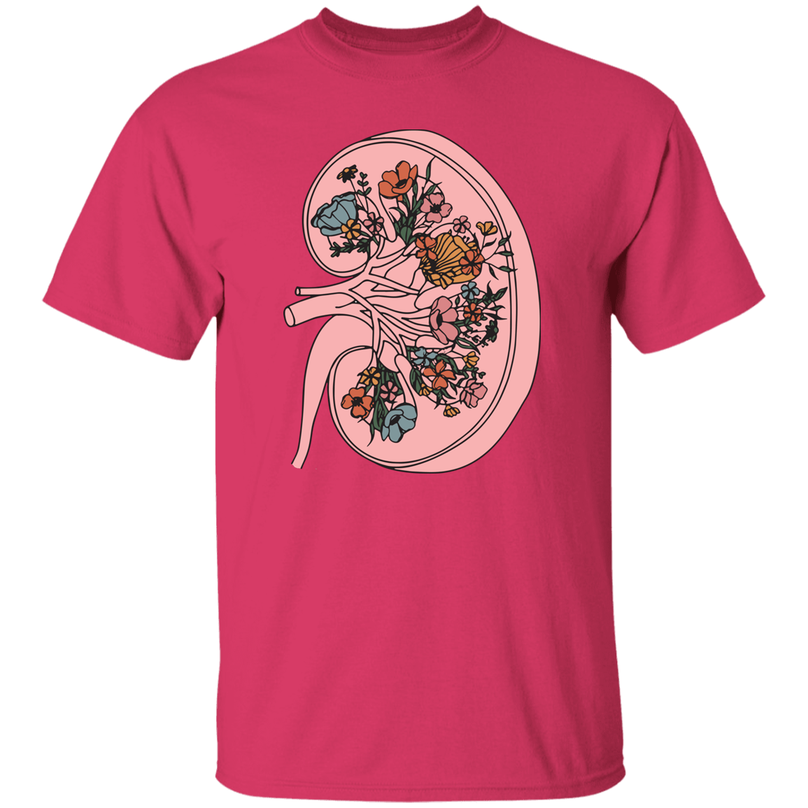 HPSP Anatomy Shirt, Floral Lover, Healing Shirt, Internists Shirt, Floral Kidney Anatomy Shirt, Unisex Shirt. - Christian Art Bag