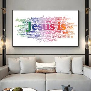 Christianartbag Home Decor, Christian Jesus Letters Posters and Prints on The Wall Canvas Painting Colorful Wall Art Picture for Living Room Church Decor - Christian Art Bag