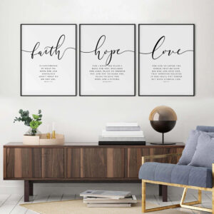 Christianartbag Home Decor, Bible Verse Poster and Prints Faith Hope Love Wall art Print Christian Quotes Canvas Painting Living Room Posters on the Wall - Christian Art Bag