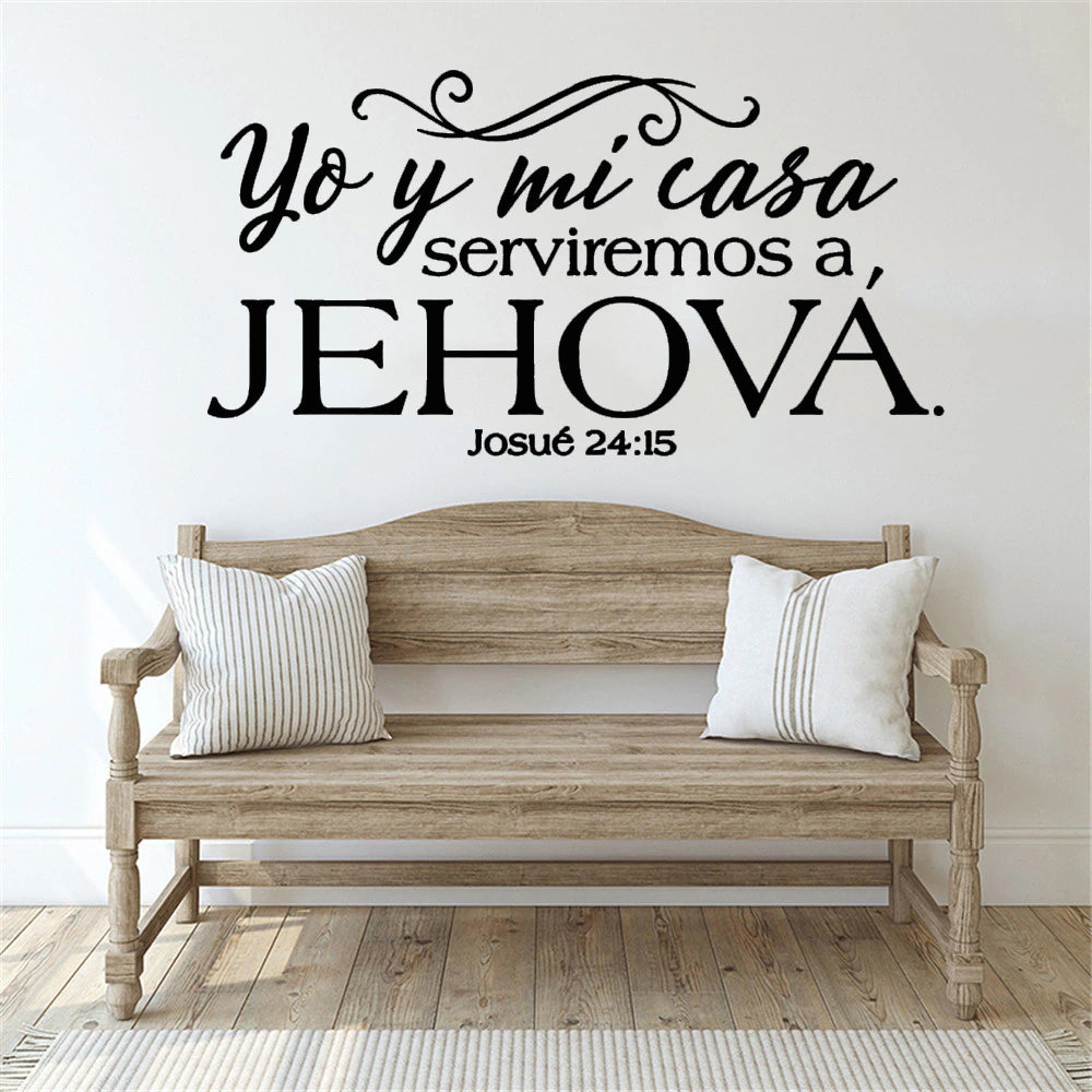 Christianartbag Home Decor, Josue 24:15 Bible verses vinyl wall stickers Spanish written Spanish Christian family wall stickers wallpaper - Christian Art Bag