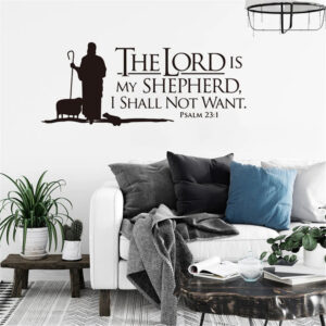 Christianartbag Home Decor, Psalms 23 The LORD is My Shepherd Wall lettering Mural Vinyl Decals Bible Verse Wall Art Vinyl Stickers Christian - Christian Art Bag