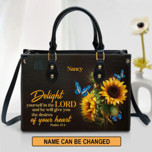 Christianart Designer Handbags, Delight Yourself In The Lord, Personalized Gifts, Gifts for Women. - Christian Art Bag