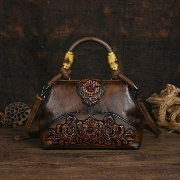 Christianartbag Handmade Leather Bag, Luxury Handbags For Women Leather Shoulder Bags New Vintage Carved Ladies Hand Bags Designer Luxury Bag, CABHMB04141023 - Christian Art Bag