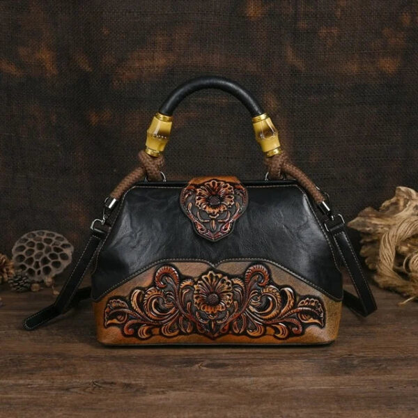 Christianartbag Handmade Leather Bag, Luxury Handbags For Women Leather Shoulder Bags New Vintage Carved Ladies Hand Bags Designer Luxury Bag, CABHMB04141023 - Christian Art Bag