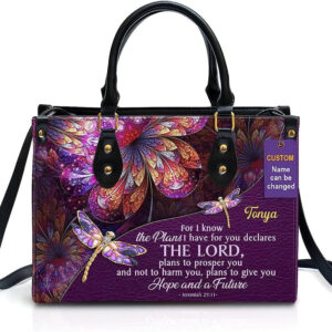 Christianartbag Handbags, The Lord Hope & A Future Leather Bags, Personalized Bags, Gifts for Women, Christmas Gift, CABLTB01300723. - Christian Art Bag