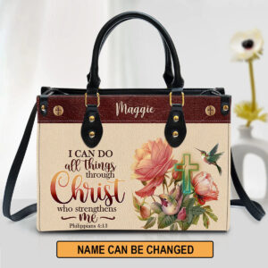 Christianartbag Handbags, I Can Do All Things Through Christ Philippians 41:3 Leather Bags, Personalized Bags, Gifts for Women, Christmas Gift, CABLTB01300723. - Christian Art Bag