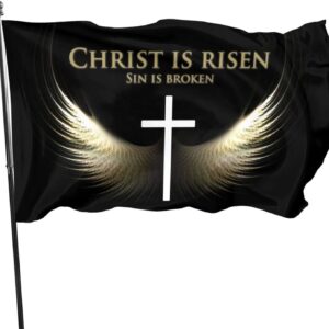 Christianartbag Flag Decor, Jesus Christ He is Risen Christian and Flags Brass Grommets Women Men Gift - Christian Art Bag