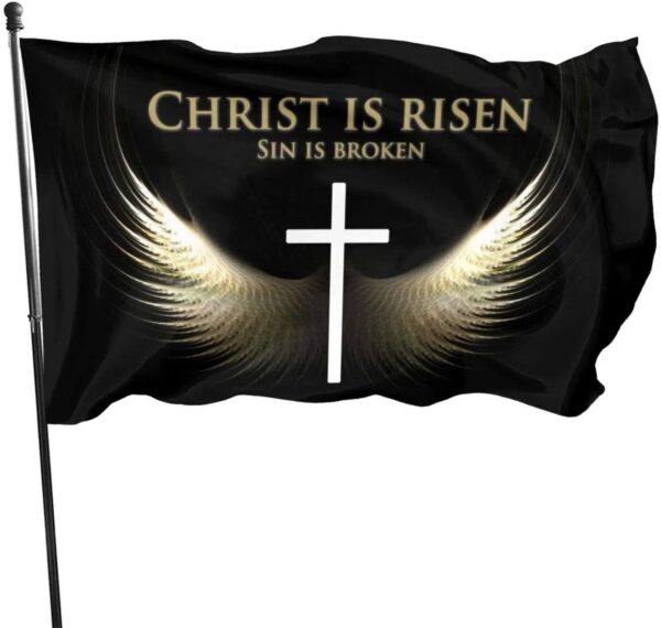 Christianartbag Flag Decor, Jesus Christ He is Risen Christian and Flags Brass Grommets Women Men Gift - Christian Art Bag