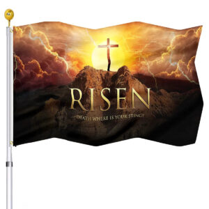 Christianartbag Flag Decor, Christianity Cross Flag Home Room Dormitory Decoration Outdoor Decor Polyester Banners and Flags Brass Grommets Women Men Gift - Christian Art Bag