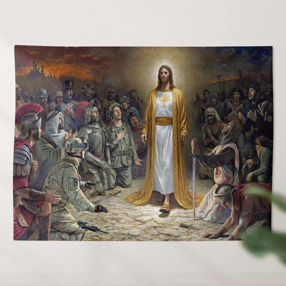 Christianartbag Tapestry, Jesus Tapestry, Biblical Tapestries,  God Tapestry, Christian Tapestry Wall Hanging, CABTP04060923. - Christian Art Bag