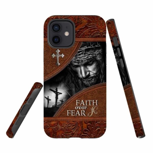 Christianartbag Phone Case, Jesus Christ Faith Over Fear, Personalized Phone Case, Christian Phone Case,  Jesus Phone Case,  Bible Verse Phone Case. - Christian Art Bag