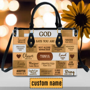 Christianartbag Handbags, God Says You Are Leather Handbag Nude, Personalized Bags, Gifts for Women, Christmas Gift, CABLTB01220923. - Christian Art Bag