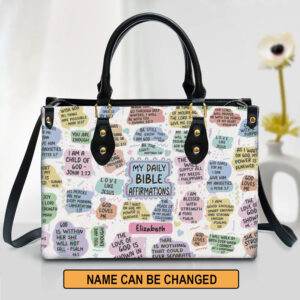 Christianartbag Handbags, My Daily Bible Affirmations Leather Bags, Personalized Bags, Gifts for Women, Christmas Gift, CABLTB06140823. - Christian Art Bag