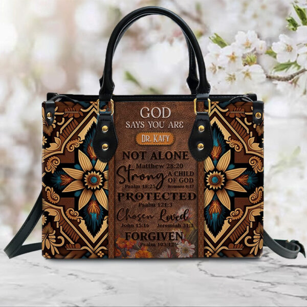 Christianartbag Handbags, GOD Says You Are Leather Handbag, Southwest Native American embroidery Handbag, Gifts for Women, CABLTB02101023. - Christian Art Bag