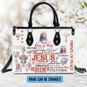 Christianartbag Handbags, Jesus The Lord King Of King Leather Handbag, Handbag Design, Personalized Leather Handbag, Gifts for Women, CABLTB01051123. - Christian Art Bag