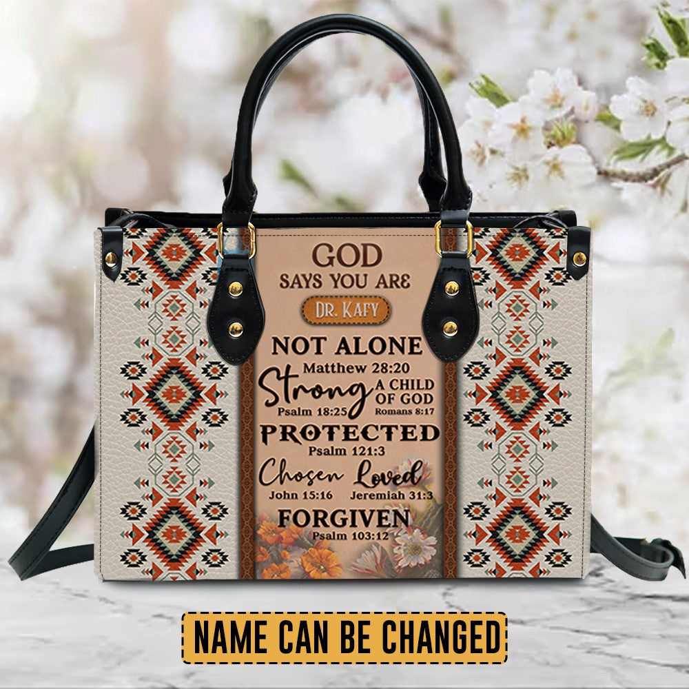 Christianartbag Handbags, GOD Says You Are Leather Handbag, Vintage hand-woven southwest lacing design Leather Handbag, Gifts for Women, CABLTB01131023. - Christian Art Bag