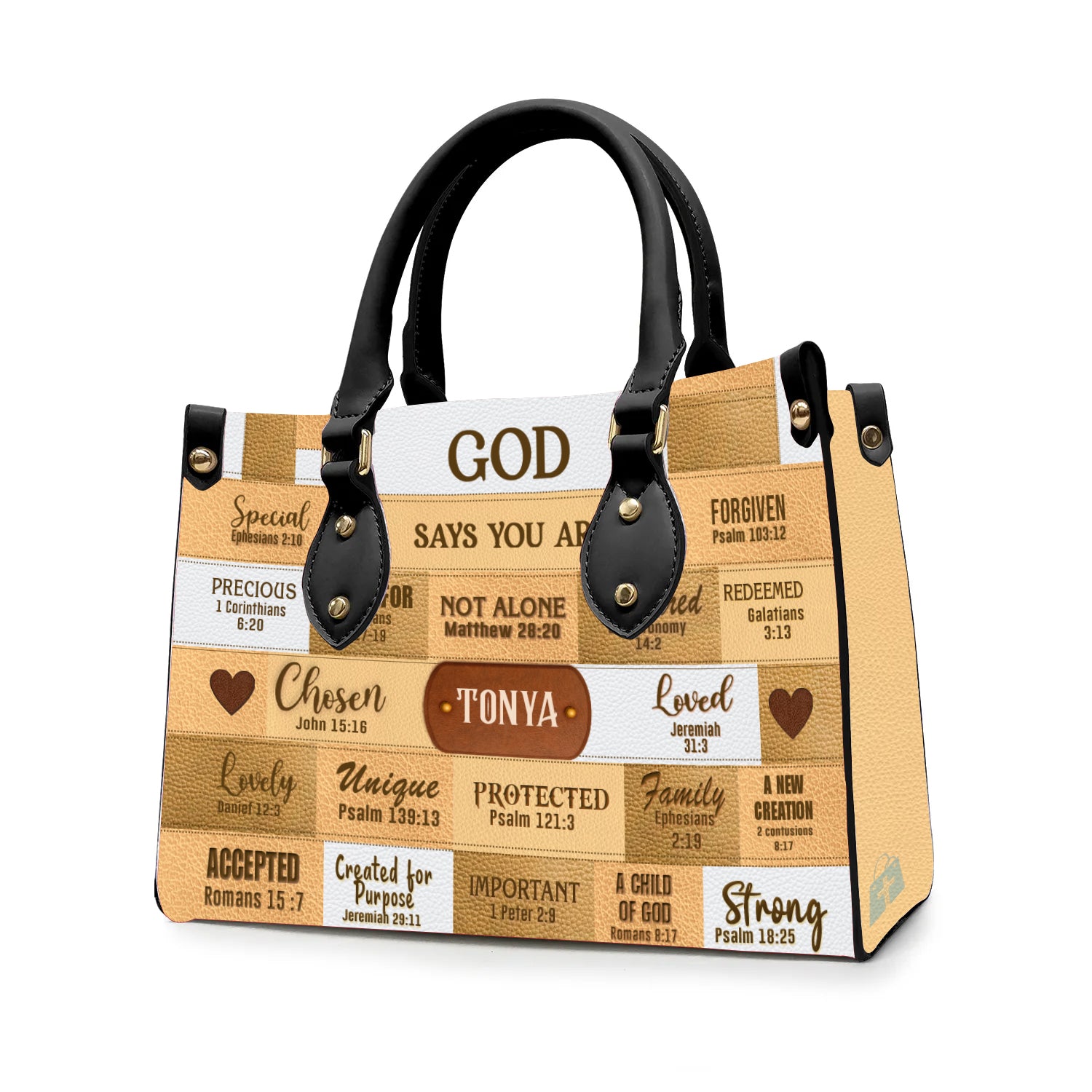 Christianartbag Handbags, God Says You Are Leather Handbag Nude, Personalized Bags, Gifts for Women, Christmas Gift, CABLTB01220923. - Christian Art Bag