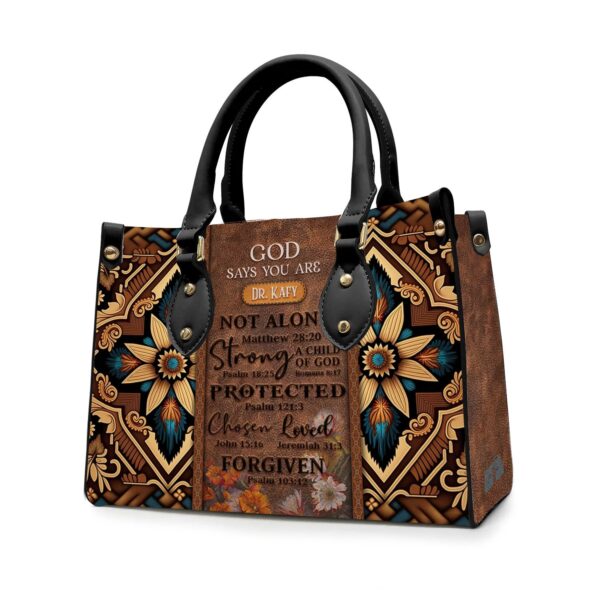 Christianartbag Handbags, GOD Says You Are Leather Handbag, Southwest Native American embroidery Handbag, Gifts for Women, CABLTB02101023. - Christian Art Bag