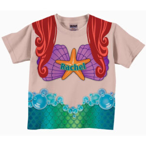 Personalized 3D Shirt For Kids, Girls Mermaid Shirt, Personalized Mermaid Birthday T-Shirt, Little Mermaid Shirt, Personalized Mermaid T-Shirt, Mermaid Costume - Christian Art Bag