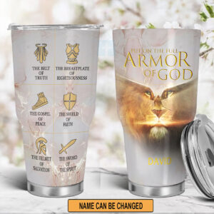 Christianartbag Drinkware, Put On The Full Armor Of God Personalized Tumbler, Personalized Mug, White Rock Tumbler, Christian Gift, CABTB04170823. - Christian Art Bag