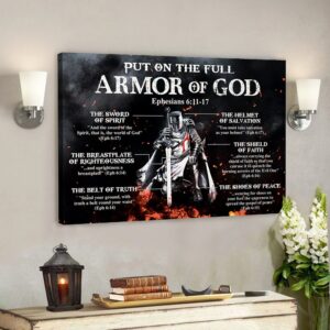 Christianartbag Home Decor, Put On The Full Armor Of God Ephesians 6:11-17 Canvas Wall Art, Christian Canvas Prints, Faith Canvas, Bible Verse Canvas - Christian Art Bag