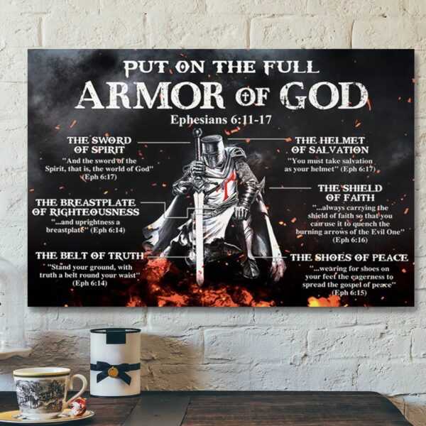 Christianartbag Home Decor, Put On The Full Armor Of God Ephesians 6:11-17 Canvas Wall Art, Christian Canvas Prints, Faith Canvas, Bible Verse Canvas - Christian Art Bag