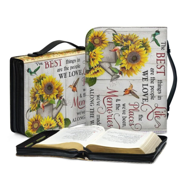 Christianartbag Bible Cover, Every Day Is A New Beginning Bible Cover, Personalized Bible Cover, Sunflower Butterfly Hummingbird Bible Cover, Christian Gifts, CAB18081123. - Christian Art Bag