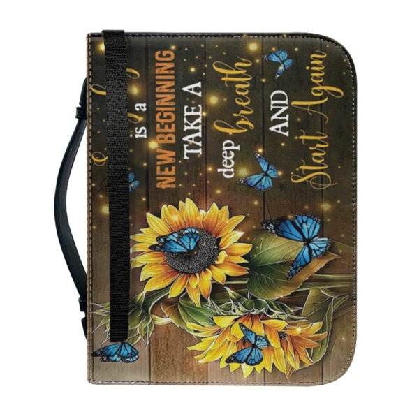 Christianartbag Bible Cover, Every Day Is A New Beginning Bible Cover, Personalized Bible Cover, Sunflower Butterfly Hummingbird Bible Cover, Christian Gifts, CAB18081123. - Christian Art Bag