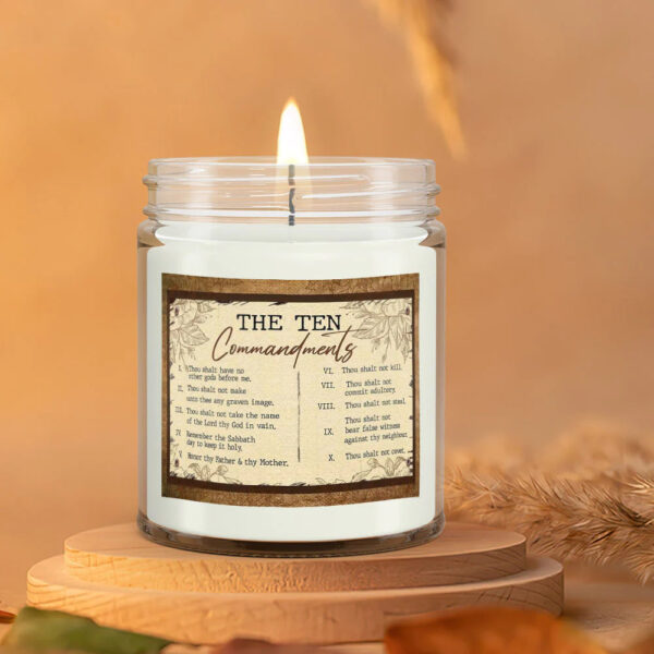 Christianartbag Candles, The Ten Commandments, Christian Candles, Bible Verse Candles, Natural Candle, Soy Wax Candle 9oz, Christmas Gift. - Christian Art Bag