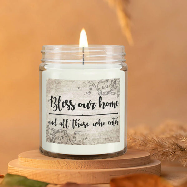 Christianartbag Candles, Bless Our Home And All Those Who Enter, Christian Candles, Bible Verse Candles, Natural Candle, Soy Wax Candle 9oz, Christmas Gift. - Christian Art Bag