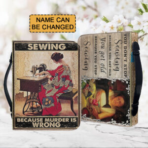 Christianartbag Bible Cover, Sewing Because Murder Is Wrong Bible Cover, Personalized Bible Cover, Sewing Bible Cover, Christian Gifts, CAB01281023. - Christian Art Bag