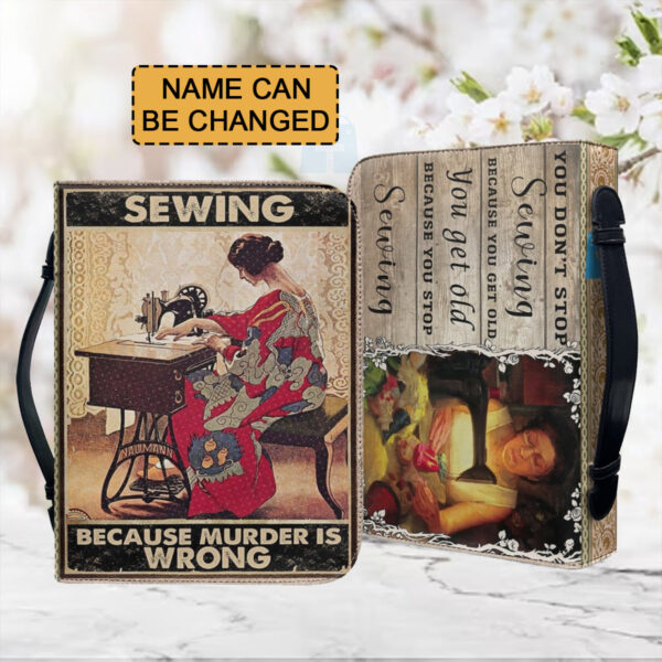 Christianartbag Bible Cover, Sewing Because Murder Is Wrong Bible Cover, Personalized Bible Cover, Sewing Bible Cover, Christian Gifts, CAB01281023. - Christian Art Bag