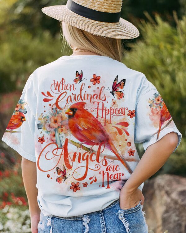 Christianartbag 3D T-Shirt For Women, When Cardinals Appear Angels Are Near,Christian Shirt, Faithful Fashion, 3D Printed Shirts for Christian Women - Christian Art Bag