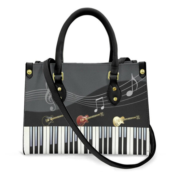 Gifts For Women, Piano Music Notes Pattern Luxury Designer Shoulder Bag Pu Leather Handbags Women High Quality Crossbody Bags Female. - Christian Art Bag