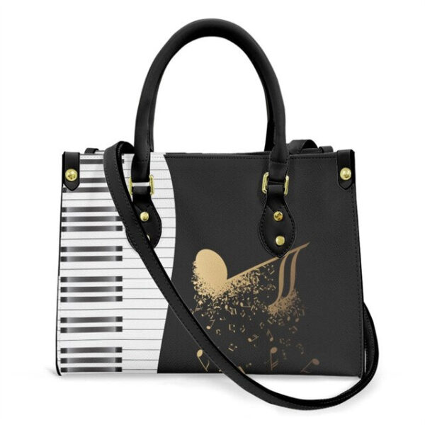 Gifts For Women, Piano Music Notes Pattern Luxury Designer Shoulder Bag Pu Leather Handbags Women High Quality Crossbody Bags Female. - Christian Art Bag