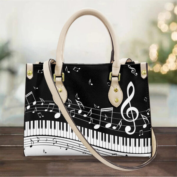 Gifts For Women, Piano Music Notes Pattern Luxury Designer Shoulder Bag Pu Leather Handbags Women High Quality Crossbody Bags Female. - Christian Art Bag