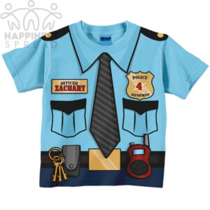 Custom Name and Number Police Officer Shirt, Personalized Boys Policeman Birthday T-Shirt, Birthday Shirt, Police Birthday Shirt, Police Costume-Christian Art Bag