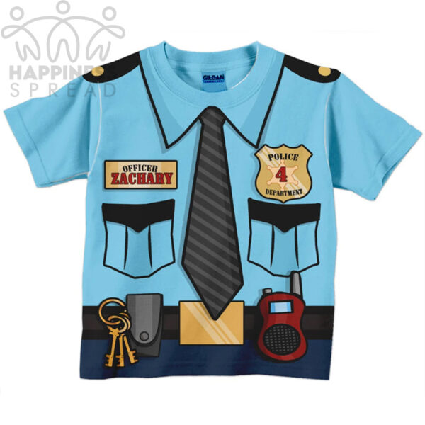 Custom Name and Number Police Officer Shirt, Personalized Boys Policeman Birthday T-Shirt, Birthday Shirt, Police Birthday Shirt, Police Costume-Christian Art Bag