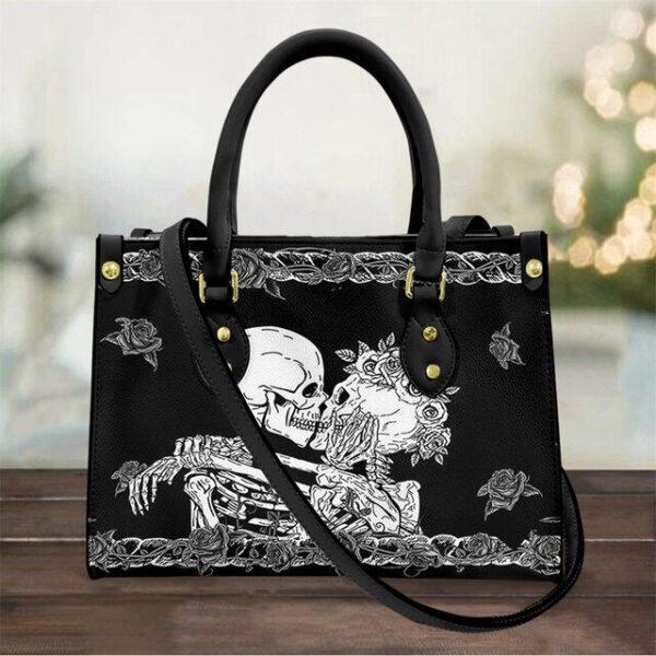 Christianart Personalized Gifts For Women, Purple Skull Leather Bag Handbag Purse for Women Fashion Small Casual Tote Luxury Shoulder Messenger Bolsa Female. - Christian Art Bag