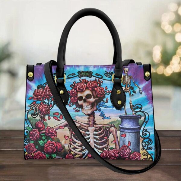 Christianart Personalized Gifts For Women, Purple Skull Leather Bag Handbag Purse for Women Fashion Small Casual Tote Luxury Shoulder Messenger Bolsa Female. - Christian Art Bag