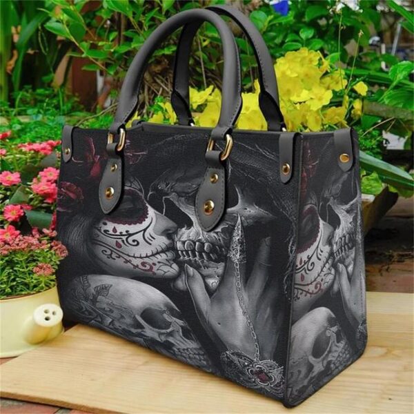 Christianart Personalized Gifts For Women, Purple Skull Leather Bag Handbag Purse for Women Fashion Small Casual Tote Luxury Shoulder Messenger Bolsa Female. - Christian Art Bag