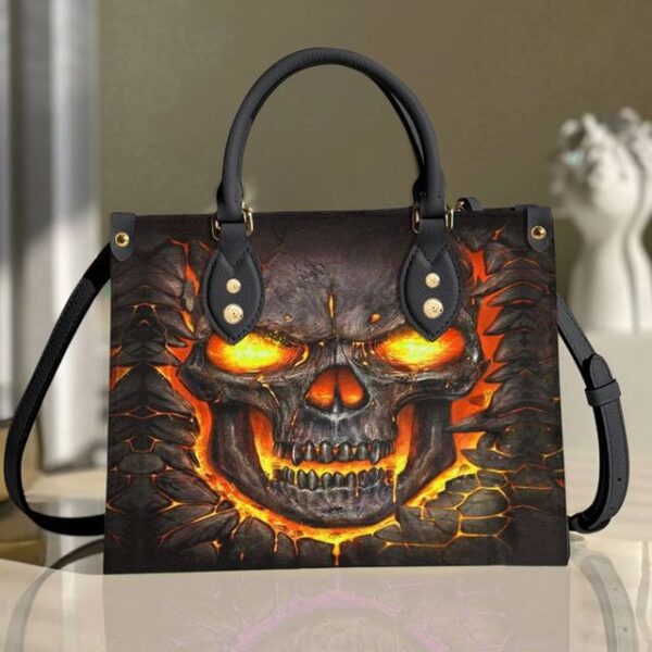 Christianart Personalized Gifts For Women, Purple Skull Leather Bag Handbag Purse for Women Fashion Small Casual Tote Luxury Shoulder Messenger Bolsa Female. - Christian Art Bag