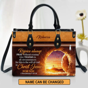 Christianartbag Handbags, Rejoice Always Pray Without Ceasing Leather Bags, Personalized Bags, Gifts for Women, Christmas Gift, CABLTB01300723. - Christian Art Bag