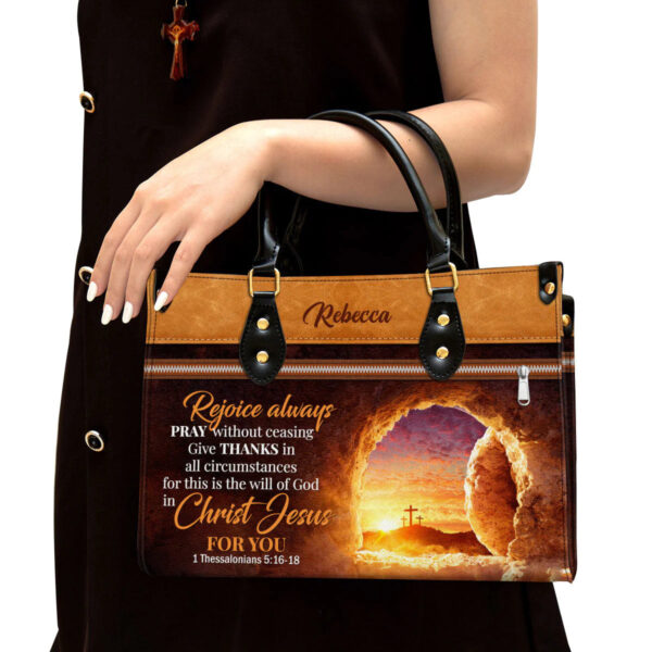 Christianartbag Handbags, Rejoice Always Pray Without Ceasing Leather Bags, Personalized Bags, Gifts for Women, Christmas Gift, CABLTB01300723. - Christian Art Bag